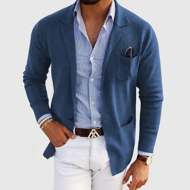 Elton Men's Wool Blazer – Classic Fit Office Formal Smart Casual Jacket