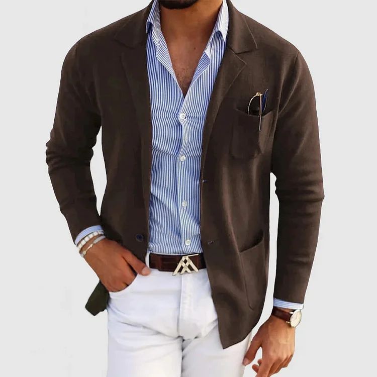 Elton Men's Wool Blazer – Classic Fit Office Formal Smart Casual Jacket