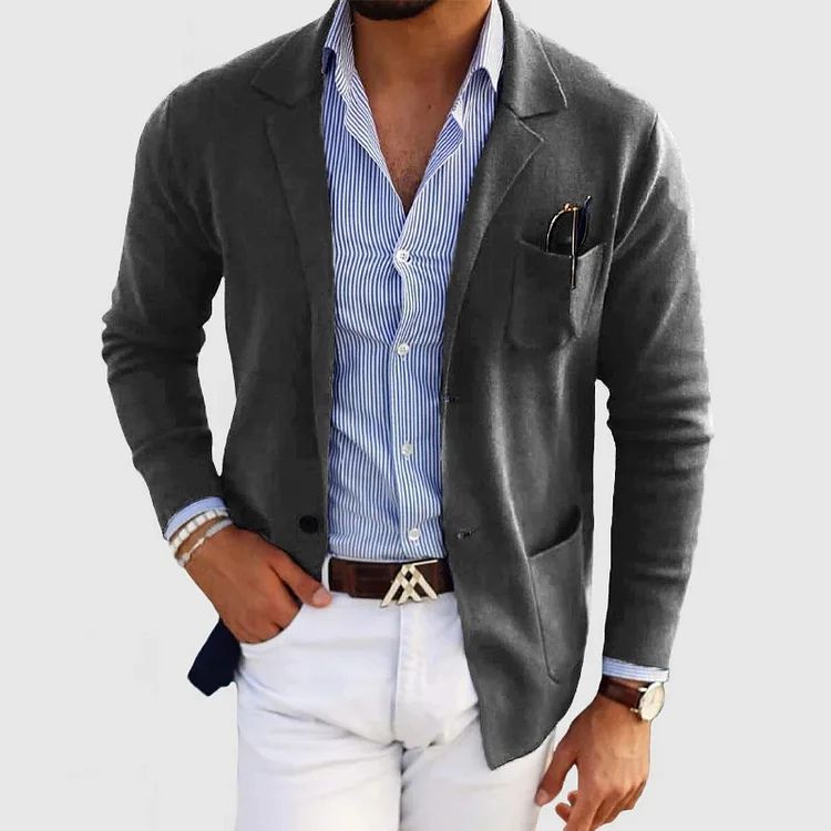 Elton Men's Wool Blazer – Classic Fit Office Formal Smart Casual Jacket