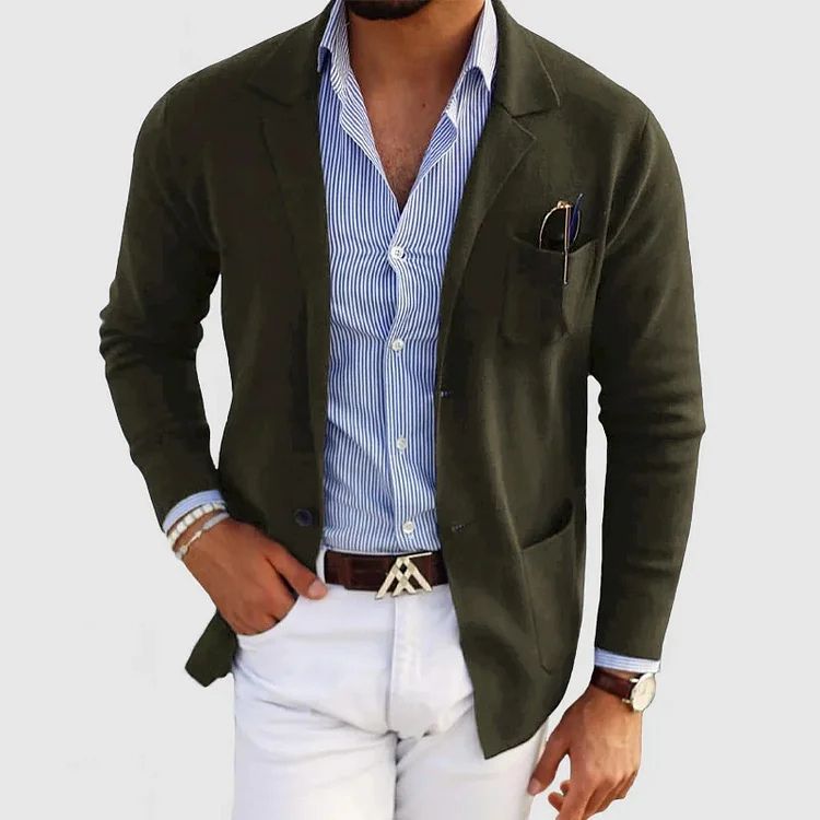 Elton Men's Wool Blazer – Classic Fit Office Formal Smart Casual Jacket