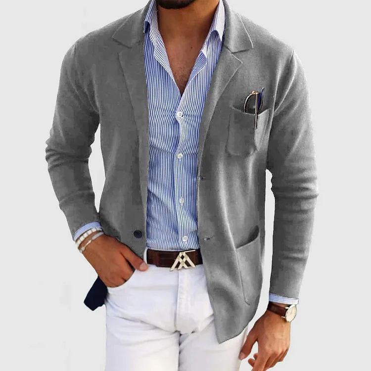 Elton Men's Wool Blazer – Classic Fit Office Formal Smart Casual Jacket