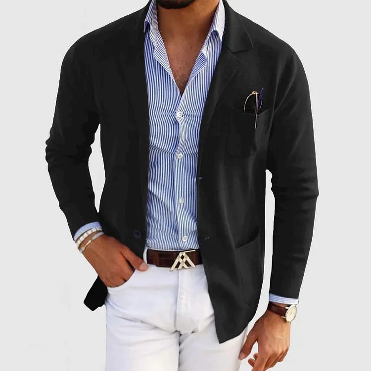 Elton Men's Wool Blazer – Classic Fit Office Formal Smart Casual Jacket