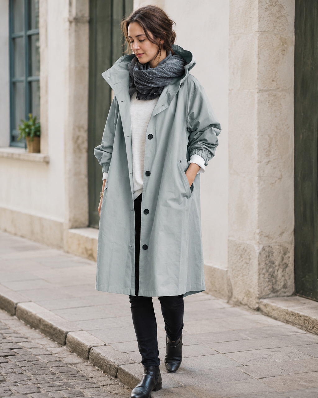 Elizabeth Women's Urban Raincoat – Waterproof Oversized Hood Commuter Coat