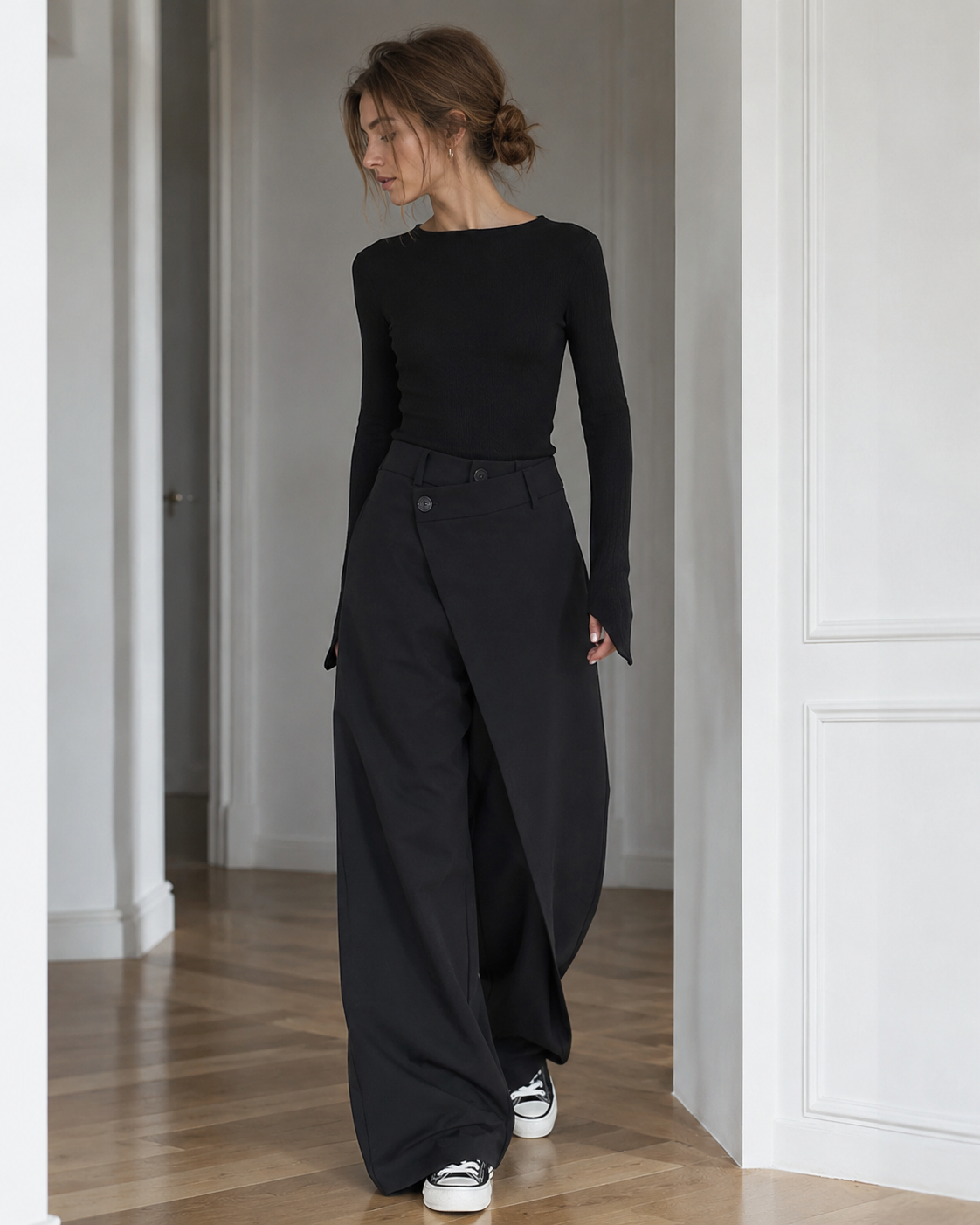 Emma Women's Wide Leg Pants – Lightweight Baggy Trousers for Travel and Casual Wear