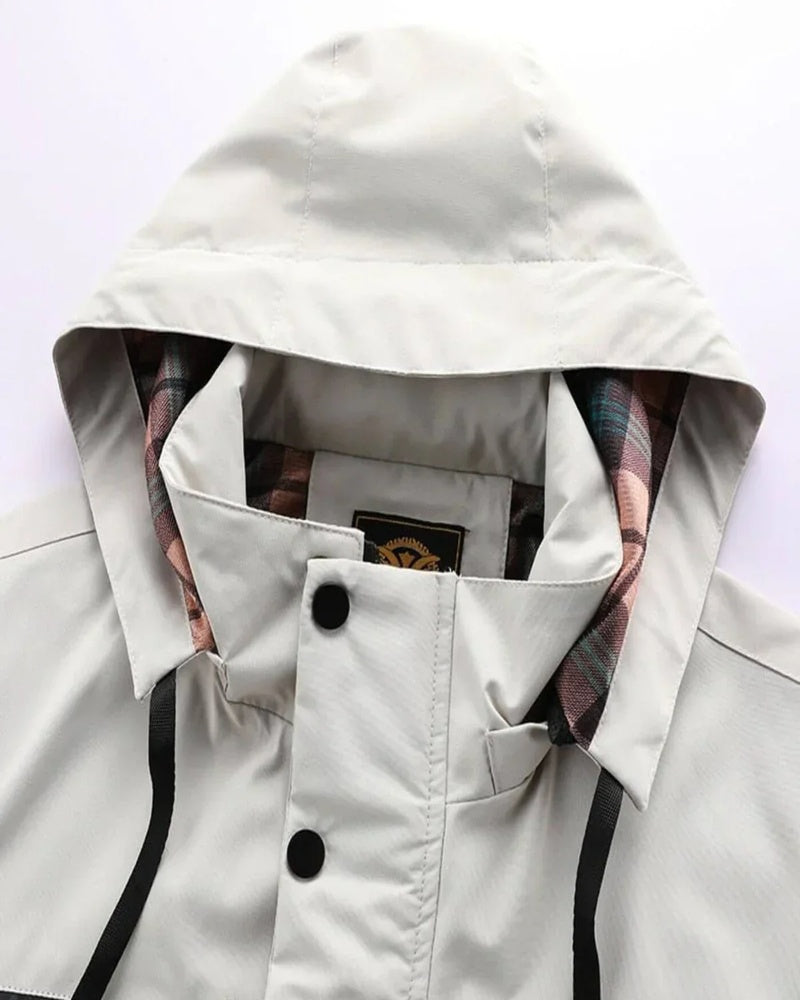 Erwin Men's Waterproof Jacket – Wind-Resistant Hooded Coat with Large Pockets