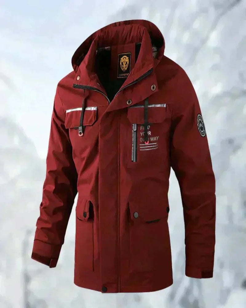 Erwin Men's Waterproof Jacket – Wind-Resistant Hooded Coat with Large Pockets