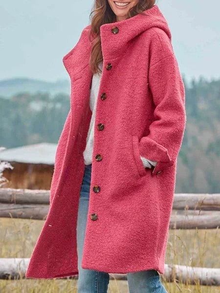 Audrey Women's Wool Coat – Elegant Warm 100% Wool Office Winter Overcoat