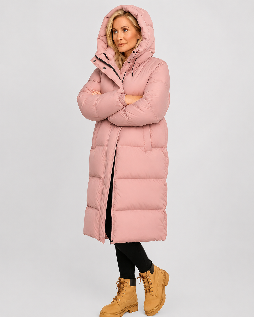 Laura Women's Long Puffer Coat – Oversized Quilted Winter Jacket for Casual Wear