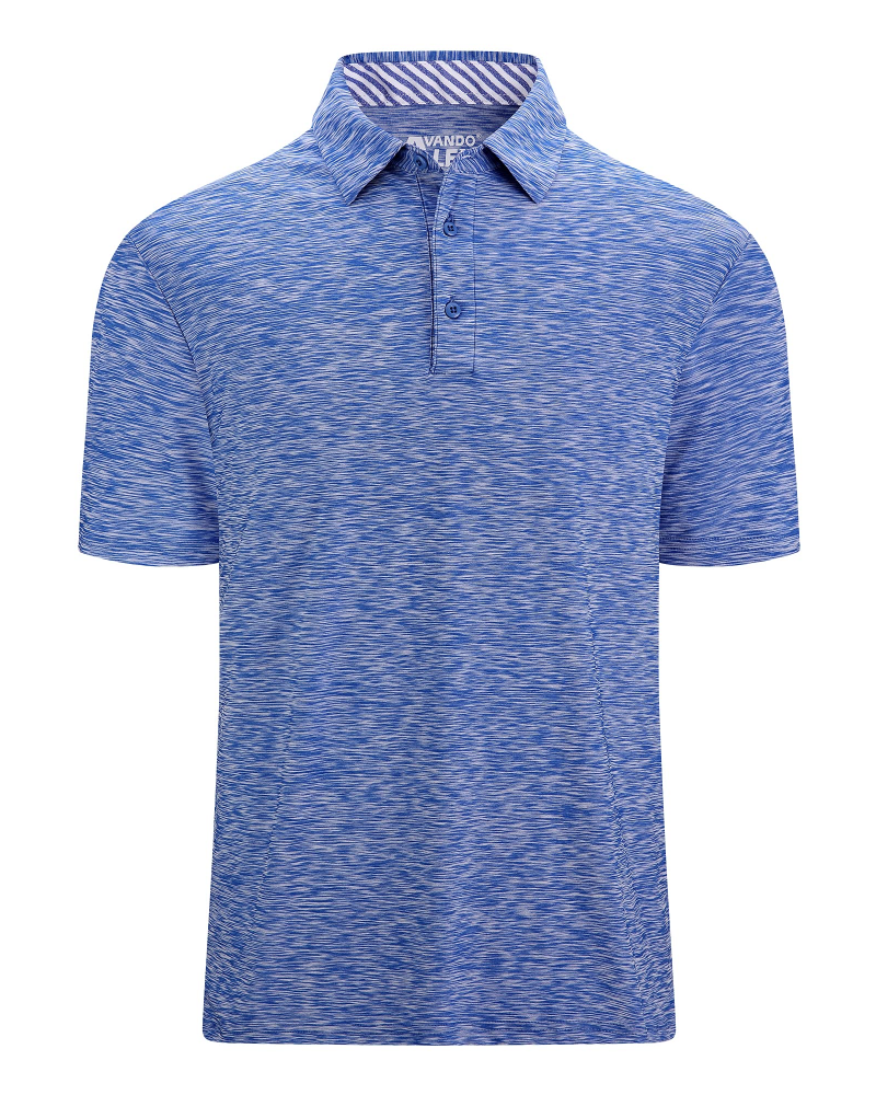 Wesley Men’s Golf Polo Shirt – Quick-Dry Stretch, Moisture-Wicking & UPF 40+