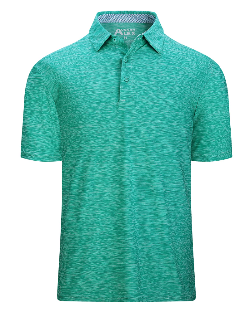 Wesley Men’s Golf Polo Shirt – Quick-Dry Stretch, Moisture-Wicking & UPF 40+