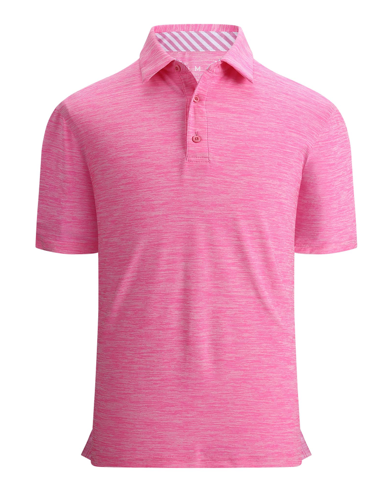 Wesley Men’s Golf Polo Shirt – Quick-Dry Stretch, Moisture-Wicking & UPF 40+