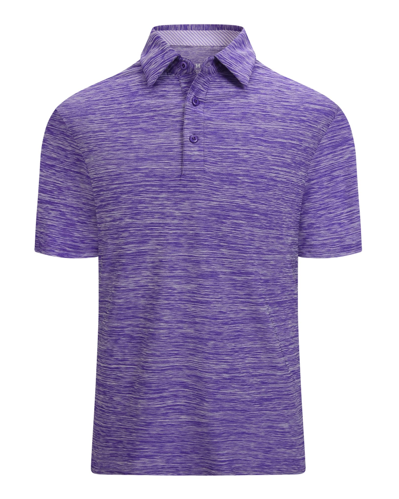 Wesley Men’s Golf Polo Shirt – Quick-Dry Stretch, Moisture-Wicking & UPF 40+