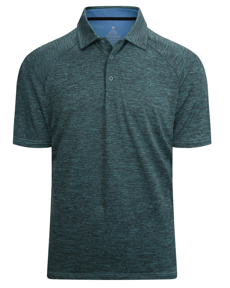 Wesley Men’s Golf Polo Shirt – Quick-Dry Stretch, Moisture-Wicking & UPF 40+