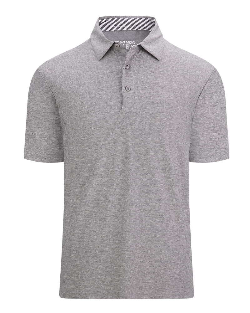 Wesley Men’s Golf Polo Shirt – Quick-Dry Stretch, Moisture-Wicking & UPF 40+