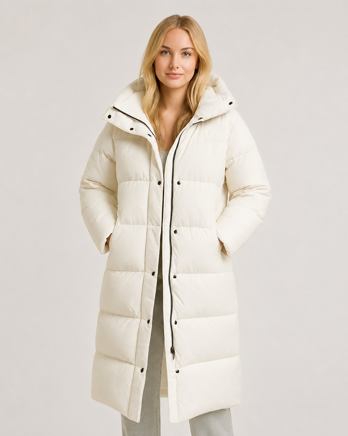 Laura Women's Long Puffer Coat – Oversized Quilted Winter Jacket for Casual Wear