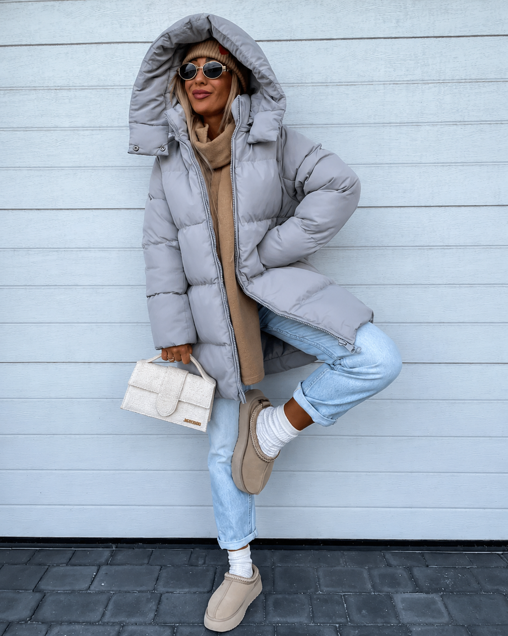 Sheila Women's Hooded Winter Coat – Insulated Long Zip Coat for Cold Weather
