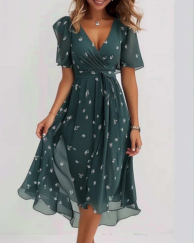 Clara Women's Short Sleeve Dress – Timeless Polyester Dress for Everyday Elegance