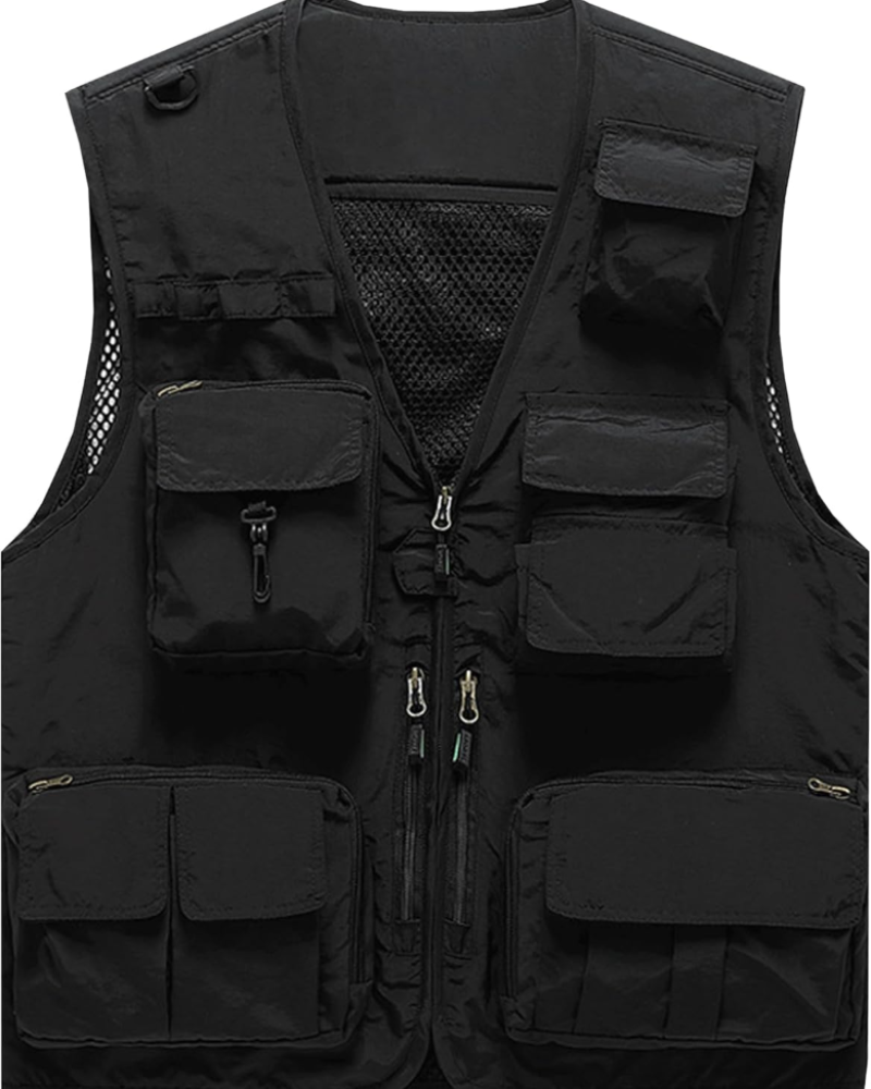 Hudson Men’s Fishing Vest – Quick-Dry Mesh Back, 15 Utility Pockets & Lightweight Fit