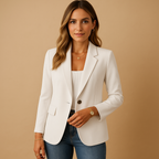 Kelly Women's Stretch Blazer – Tailored Fit Structured Shoulder Office Jacket