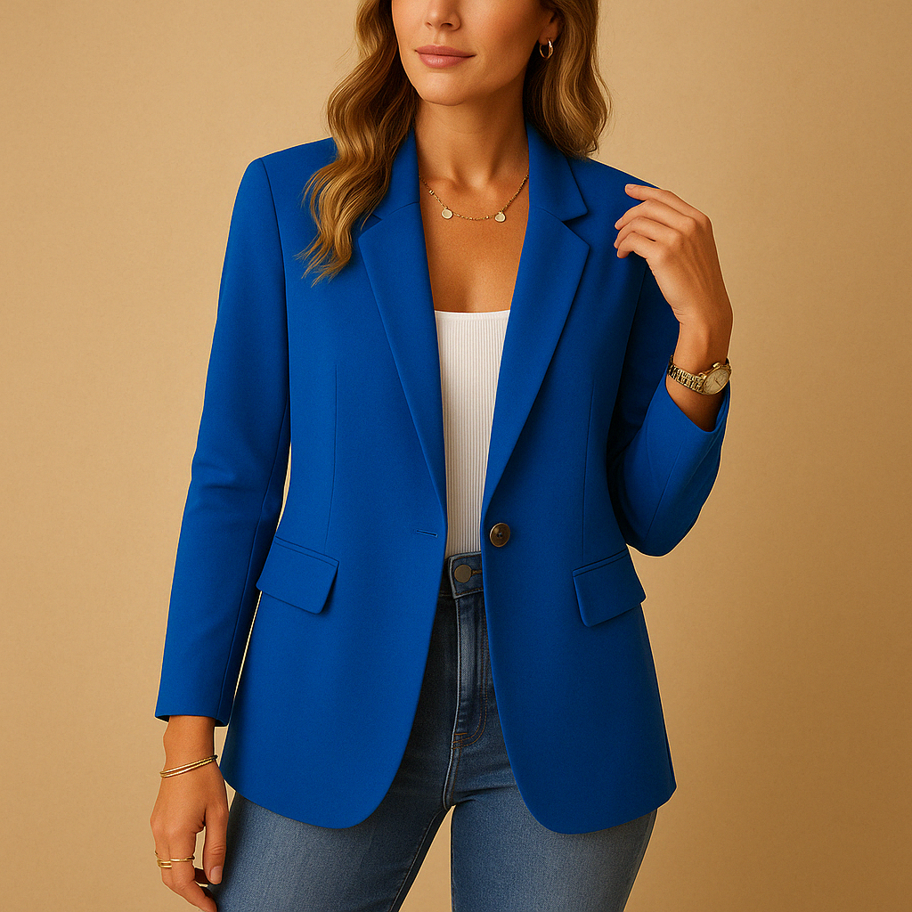 Kelly Women's Stretch Blazer – Tailored Fit Structured Shoulder Office Jacket