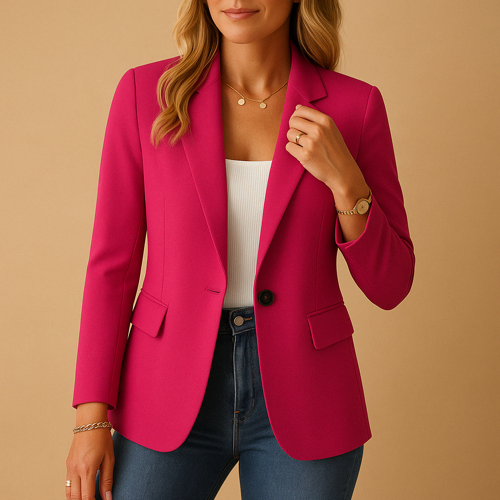 Kelly Women's Stretch Blazer – Tailored Fit Structured Shoulder Office Jacket