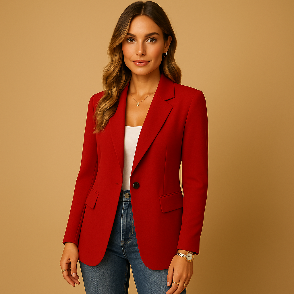 Kelly Women's Stretch Blazer – Tailored Fit Structured Shoulder Office Jacket