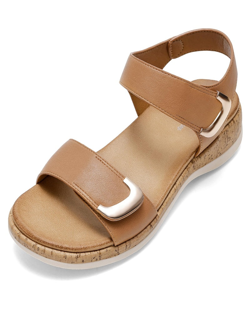 Nora Women's Flat Sandals – Adjustable Buckle Beach Slides with Non-Slip Sole