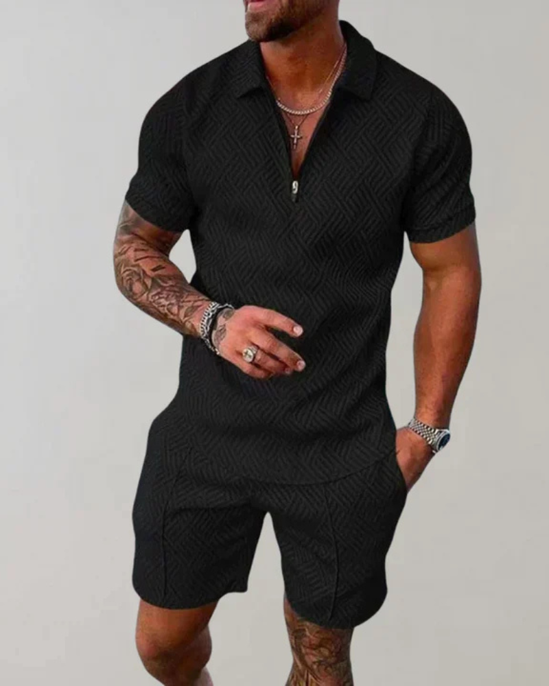 Oliver Men's Summer Set – Cotton Linen Two-Piece Outfit for Vacation and Casual Wear