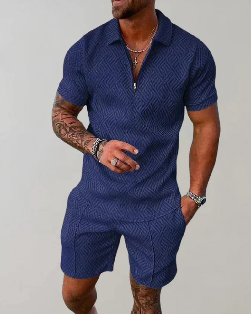 Oliver Men's Summer Set – Cotton Linen Two-Piece Outfit for Vacation and Casual Wear