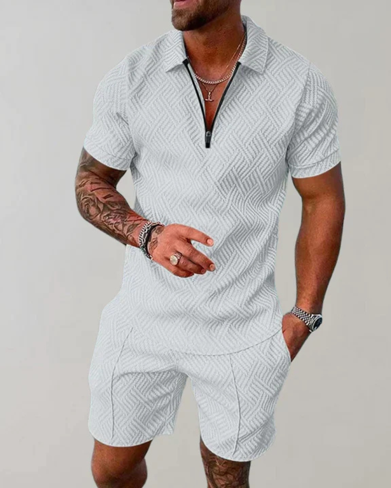 Oliver Men's Summer Set – Cotton Linen Two-Piece Outfit for Vacation and Casual Wear
