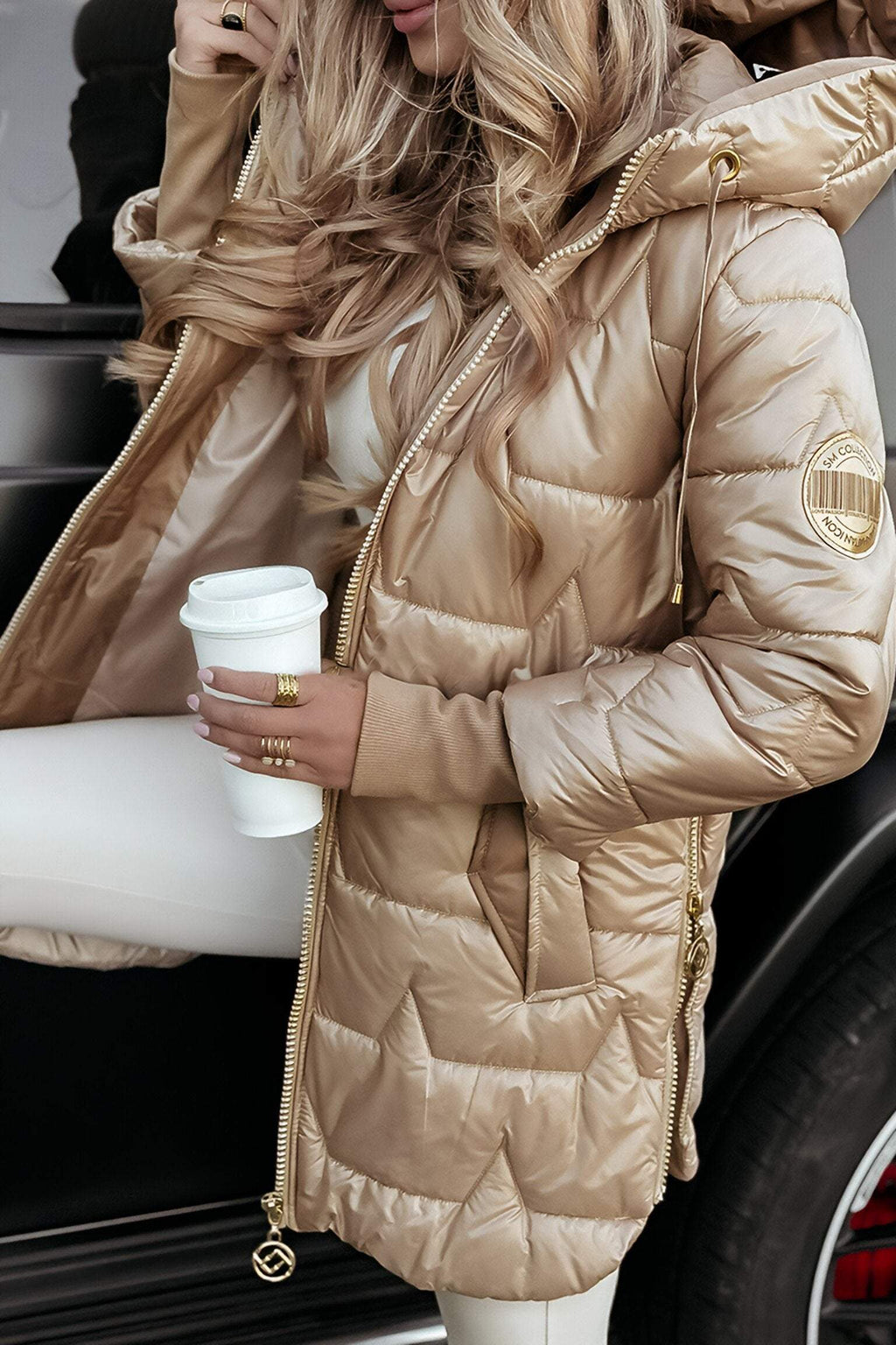 Kimberly Women’s Hooded Autumn Coat – Warm Cotton Blend Casual Jacket
