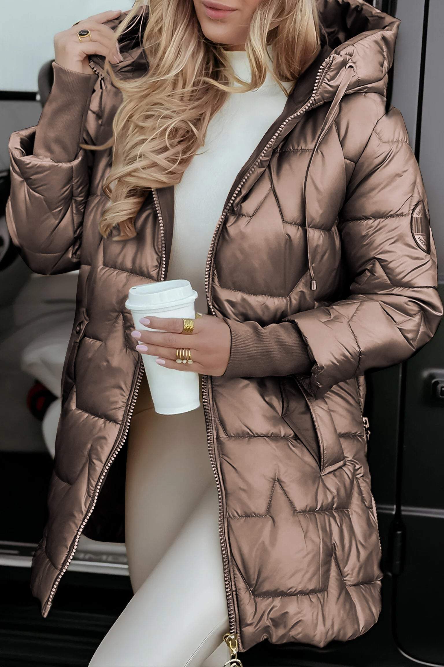Kimberly Women’s Hooded Autumn Coat – Warm Cotton Blend Casual Jacket