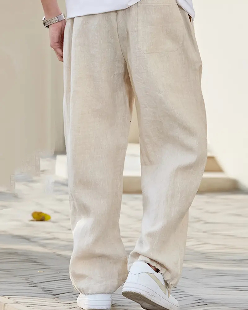 Liam Men's Linen Pants – Wide Leg Breathable Summer Trousers for Casual Wear