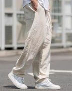 Liam Men's Linen Pants – Wide Leg Breathable Summer Trousers for Casual Wear
