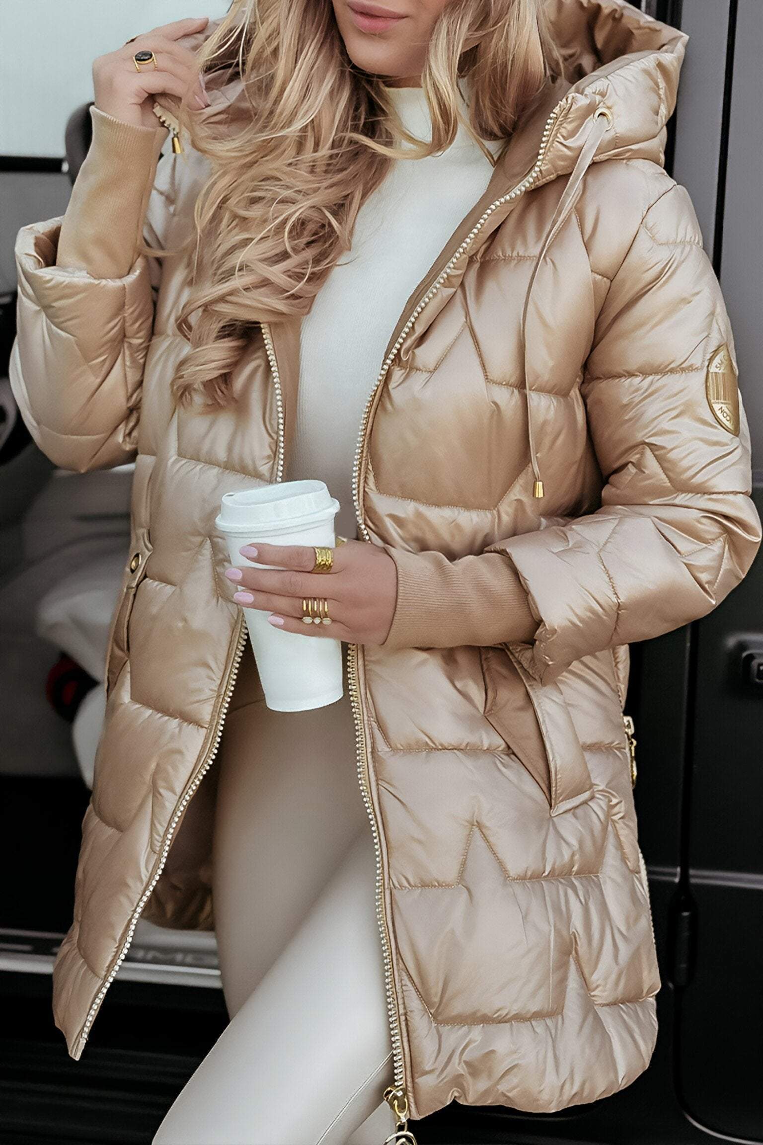 Kimberly Women’s Hooded Autumn Coat – Warm Cotton Blend Casual Jacket