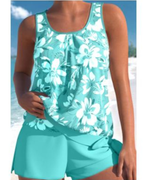 Adalina Women's Floral Tankini Set – Two-Piece Swim Top with Matching Shorts