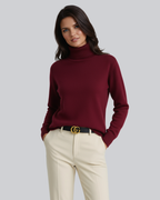 Mave Women's Turtleneck Sweater – Soft Knit Long Sleeve Pullover for Fall and Winter