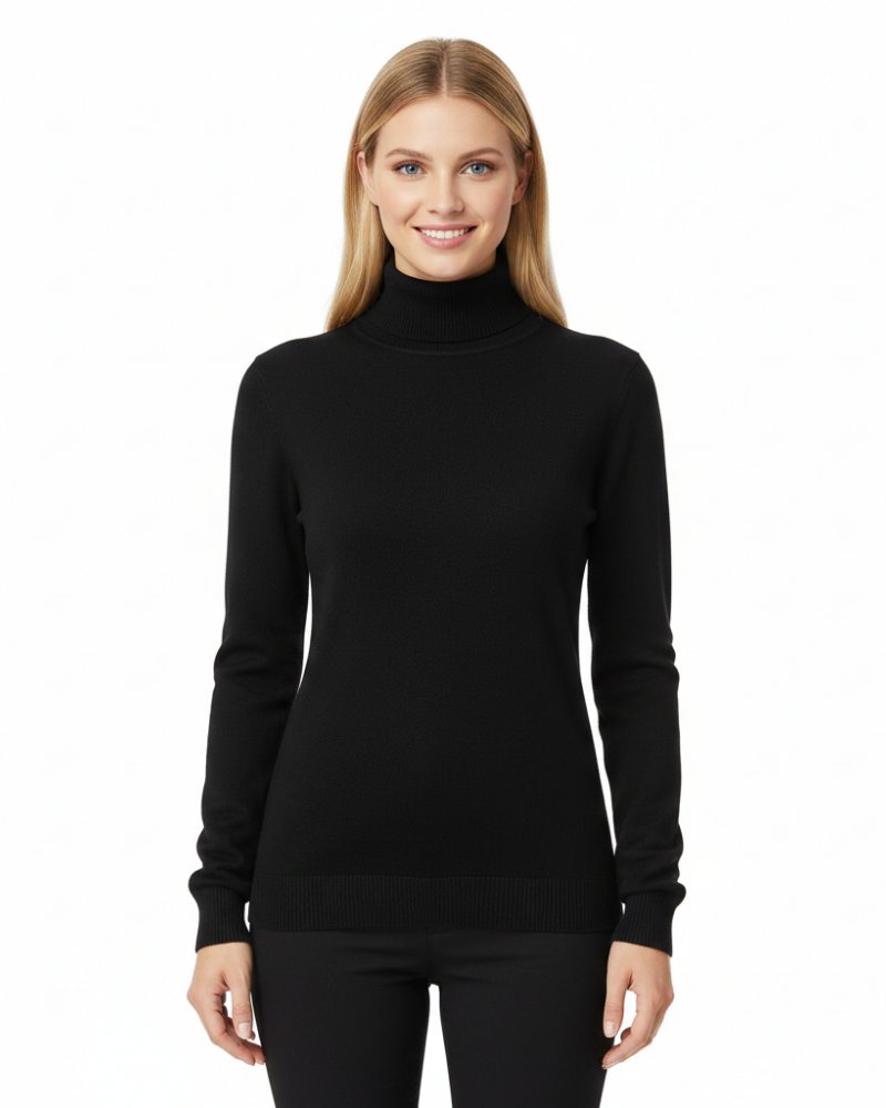 Lea Women's Cashmere Turtleneck Sweater – Fitted Warm Knit Pullover