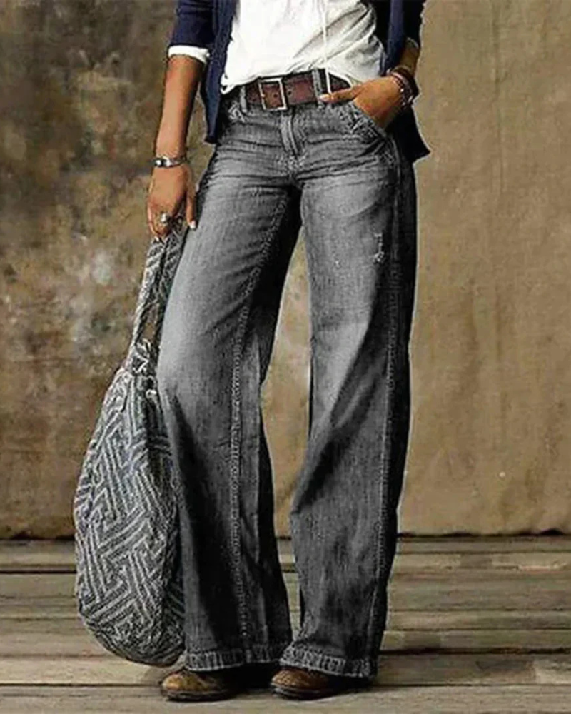 Emie Women's Low Rise Jeans – Vintage Stretch Denim Pants for Everyday Wear