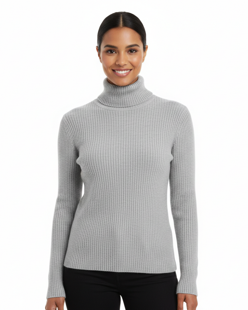 Lea Women's Cashmere Turtleneck Sweater – Fitted Warm Knit Pullover