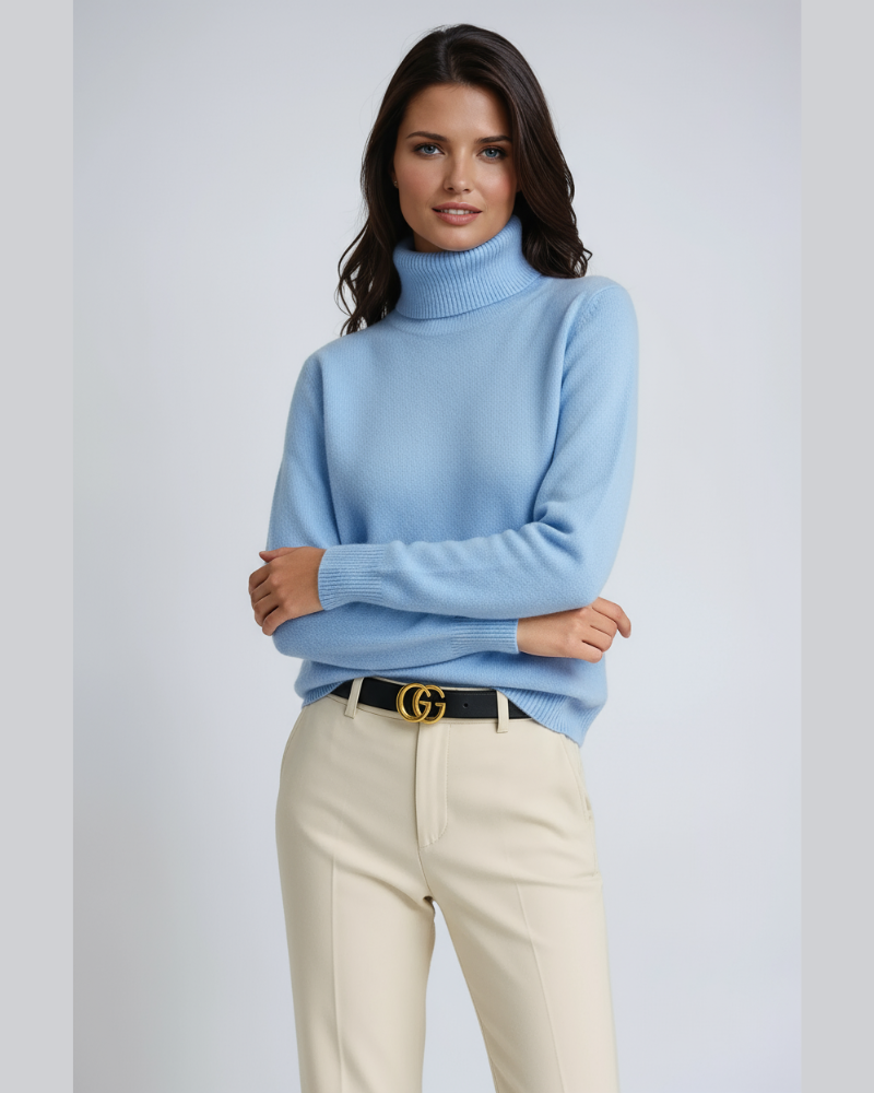 Mave Women's Turtleneck Sweater – Soft Knit Long Sleeve Pullover for Fall and Winter