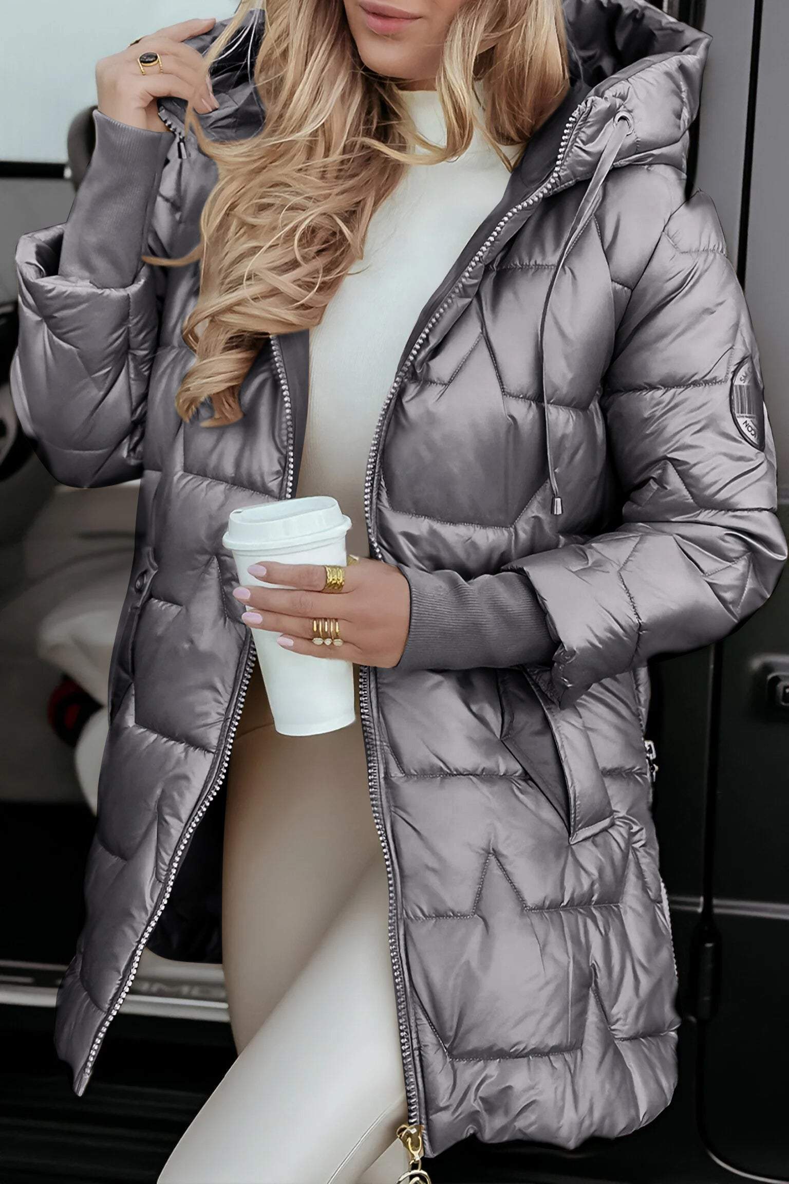 Kimberly Women’s Hooded Autumn Coat – Warm Cotton Blend Casual Jacket