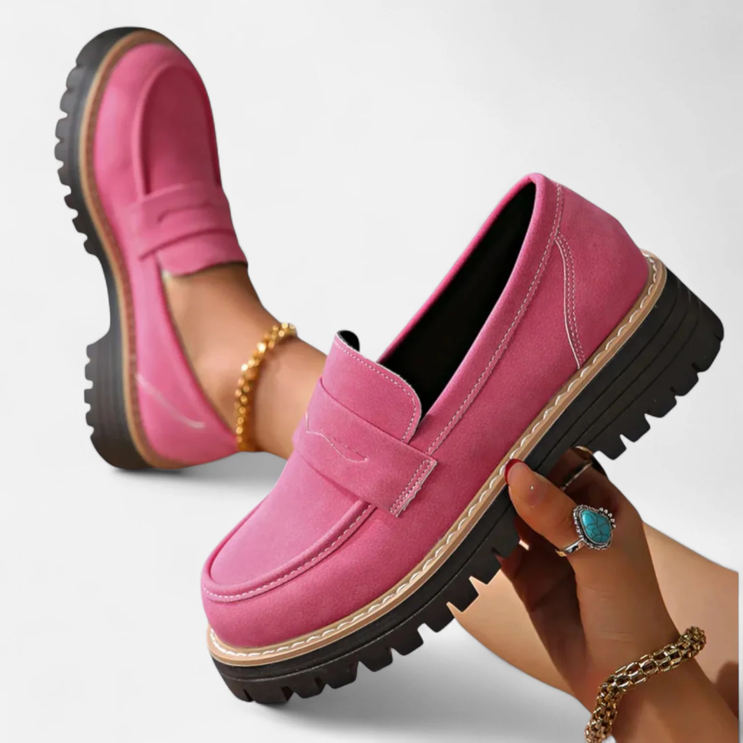Keanna Women's Loafers – Arch Support Cushioned Non-Slip Work Shoes