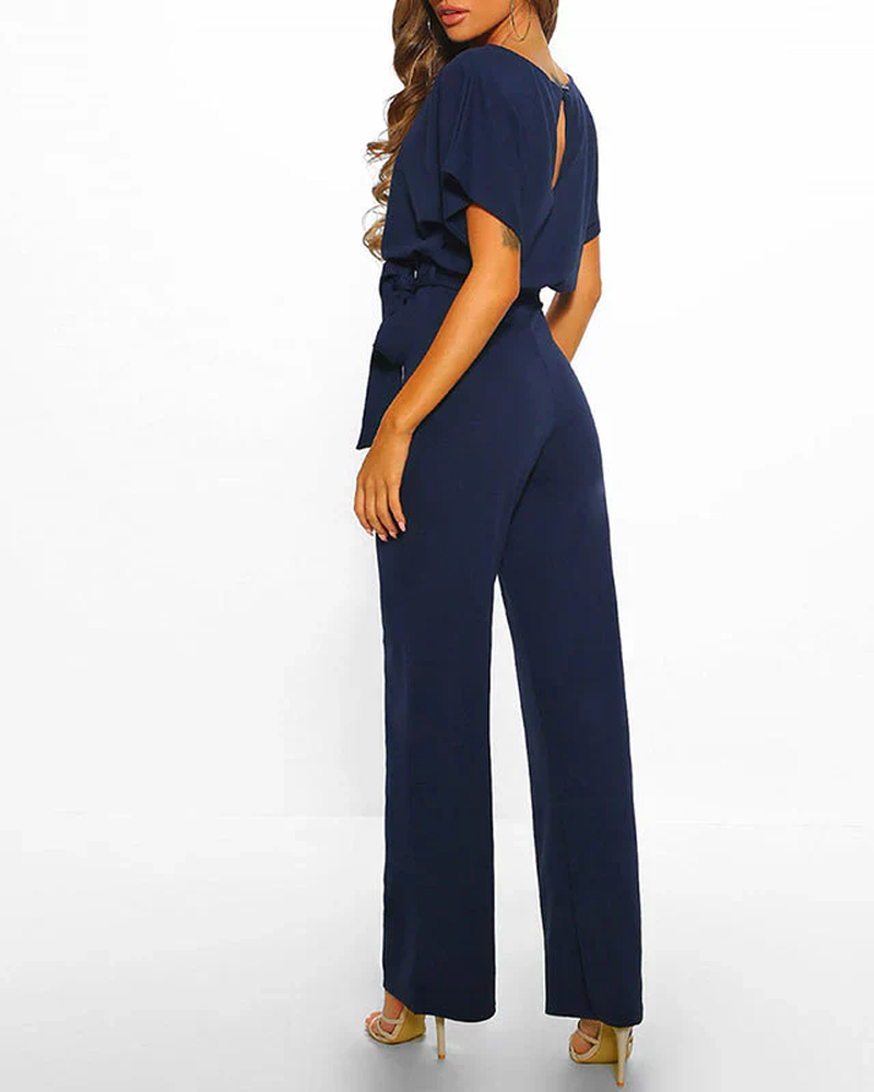 Sophia Women's Jumpsuit – Minimalist Regular Fit One-Piece for Office and Evening Wear