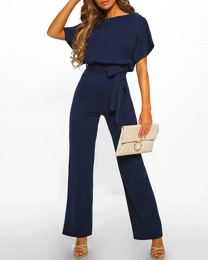 Sophia Women's Jumpsuit – Minimalist Regular Fit One-Piece for Office and Evening Wear