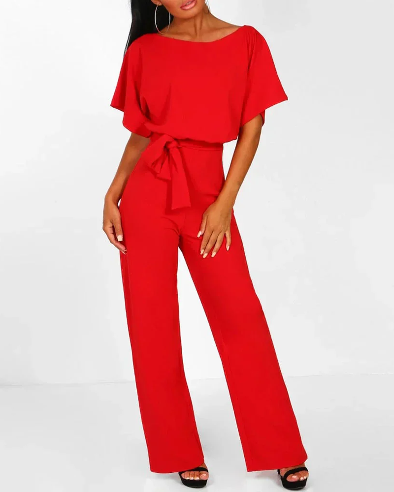Sophia Women's Jumpsuit – Minimalist Regular Fit One-Piece for Office and Evening Wear