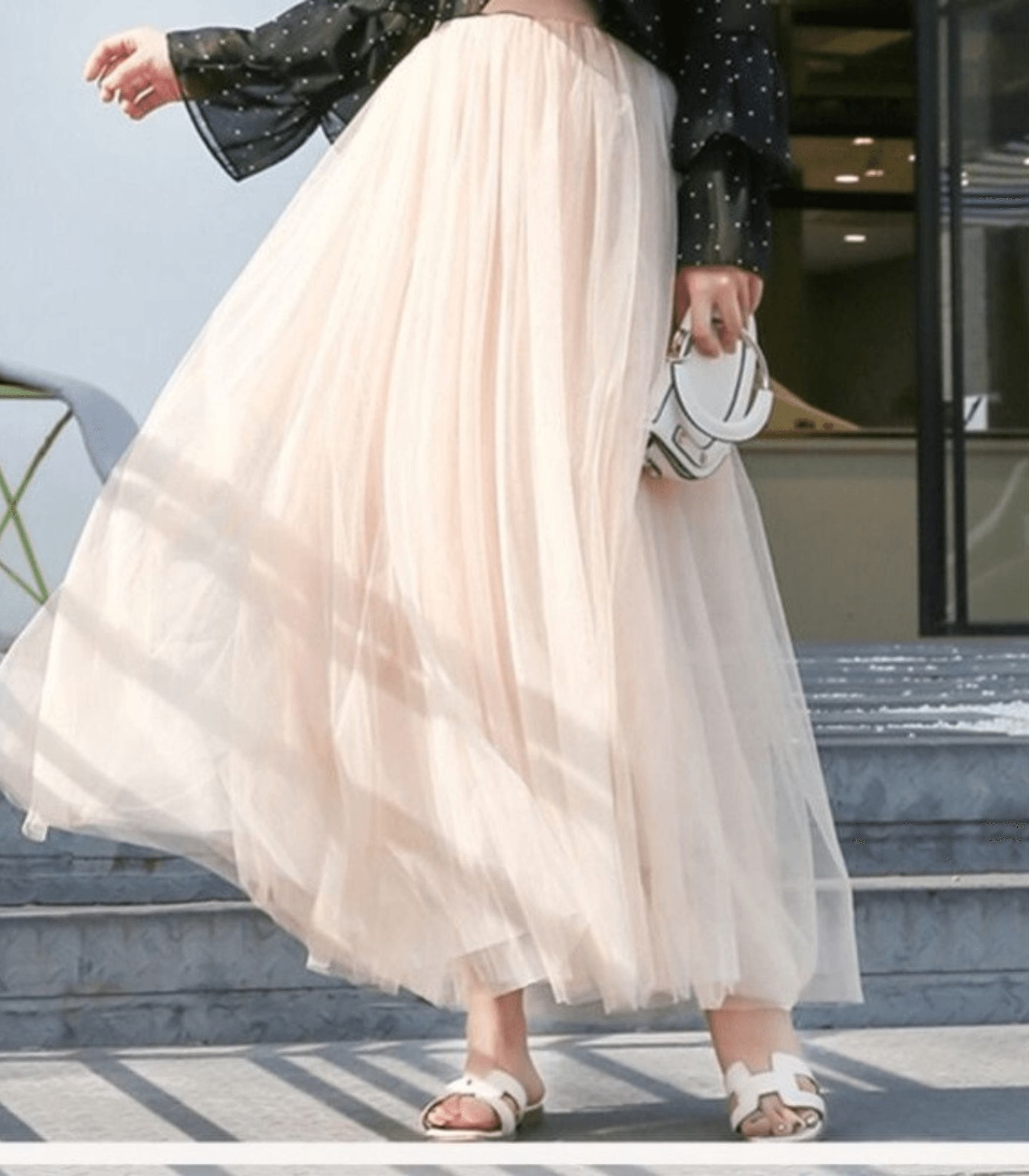 Shandria Women’s Tulle Midi Skirt – High Waist Layered Mesh Skirt with Elastic Waistband