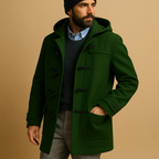 Seth Men's Long Coat – Modern Front Closure Winter Coat with Side Pockets