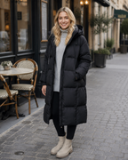 Laura Women's Long Parka – Hooded Relaxed Winter Coat for Layering