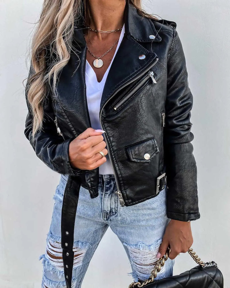 Maxine Women's Leather Jacket – Fitted Genuine Leather Jacket for Chic Outfits